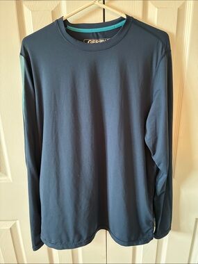 Gerry Weber Men's Long-Sleeve Crew in Navy with Teal Trim